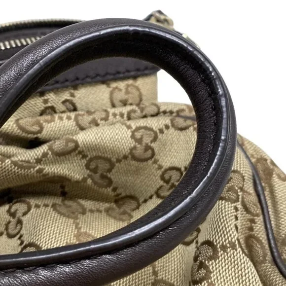 GUCCI Sukey, GG Pattern Beige Dark Brown Black Jacquard Leather - 506-060625